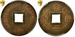 World Coins - Coin, FRENCH COCHIN CHINA, 2 Sapeque, 1879, Paris, PCGS, MS63BN, Bronze, KM:2