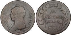World Coins - Coin, France, Dupré, Decime, 1800, Metz, , Bronze, Gadoury:187