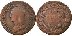 World Coins - Coin, France, Dupré, 5 Centimes, AN 8, Metz, , Bronze, KM:640.2