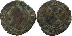World Coins - France, Henri III, Double Tournois, 1589, Rouen, Copper, , Gadoury:455