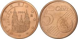 World Coins - Spain, 5 Euro Cent, 2004, Madrid, Copper Plated Steel,