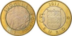 World Coins - Finland, 5 Euro, 2011, Vantaa, Bi-Metallic, , KM:160
