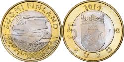 World Coins - Finland, 5 Euro, Animals of the Provinces - Karelia, 2014, , Bi-Metallic
