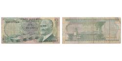 World Coins - Banknote, Turkey, 10 Lira, 1970, KM:186, VF(20-25)