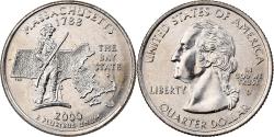 Us Coins - United States, Quarter, Quarter Dollar, 2000, U.S. Mint, Massachusetts 1788