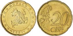 World Coins - Monaco, Rainier III, 20 Euro Cent, 2001, Paris, , Brass, KM:171
