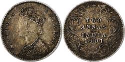 World Coins - INDIA-BRITISH, Victoria, 2 Annas, 1901, Silver, , KM:469
