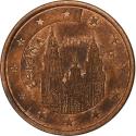 World Coins - Spain, 5 Euro Cent, 2007, Madrid, Copper Plated Steel,