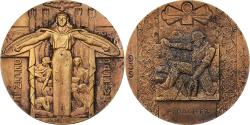World Coins - France, Medal, Art Déco, Défense Passive, n.d., Bronze, Cochet,