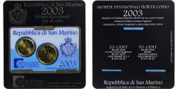 World Coins - San Marino, 20c. + 50c., Coin card.FDC, 2003, Rome, Nordic gold,