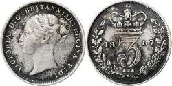 World Coins - Great Britain, Victoria, 3 Pence, 1887, Silver, , KM:730