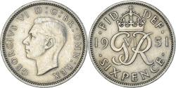 World Coins - Coin, Great Britain, 6 Pence, 1951