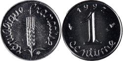 World Coins - Coin, France, Épi, Centime, 1997, Paris, BU, , Stainless Steel, KM:928