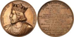 World Coins - France, Medal, Les Rois de France, Louis VII, 1838, Bronze, Caqué,