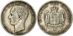 World Coins - Coin, Greece, George I, Drachma, 1874, Paris, , Silver, KM:38