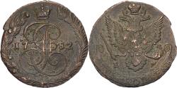 World Coins - Russia, Catherine II, 5 Kopeks, 1782, Saint Petersburg, Copper,
