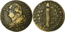 World Coins - Coin, France, 2 sols françois, 2 Sols, 1792, Lille, , Bronze