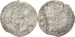 World Coins - France, Henri II, Douzain aux croissants, 1549, Rouen, Billon,