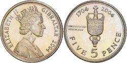 World Coins - Coin, Gibraltar, Elizabeth II, 5 Pence, 2004, Pobjoy Mint,