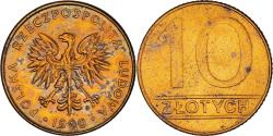 World Coins - Coin, Poland, 10 Zlotych, 1990, Warsaw, , Brass, KM:152.2