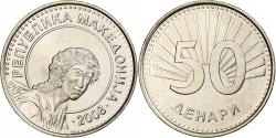 World Coins - Macedonia, 50 Denari, 2008, Brass, , KM:32