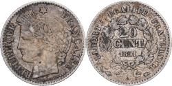 World Coins - France, 20 Centimes, Cérès, 1851, Paris, Silver,