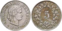 World Coins - Switzerland, 5 Rappen, 1943, Bern, Nickel, , KM:26b