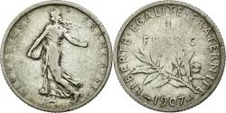 World Coins - Coin, France, Semeuse, Franc, 1907, Paris, , Silver, KM:844.1