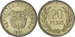 World Coins - Coin, Colombia, 20 Pesos, 1991, , Aluminum-Bronze, KM:282.1