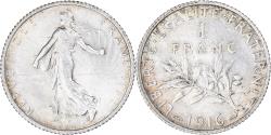 World Coins - Coin, France, Semeuse, Franc, 1916, Paris, , Silver, KM:844.1