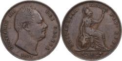 World Coins - Great Britain, William IV, 1 Farthing, 1834, London, Copper,