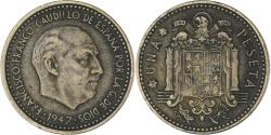 World Coins - Coin, Spain, Peseta, Undated (1947), , Aluminum-Bronze
