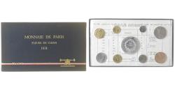 World Coins - France, Coffret 1 c. à 10 frs., 1974, Monnaie de Paris, FDC,