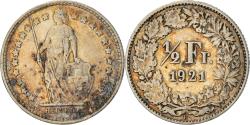 World Coins - Coin, Switzerland, 1/2 Franc, 1921, Bern, , Silver, KM:23