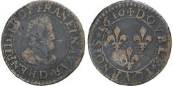 World Coins - France, Henri IV, Double Tournois, 1610, Lyon, Copper, , Gadoury:538