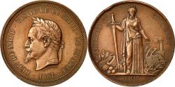 World Coins - France, Medal, Napoléon III, Visite à Lille, 1867, Chaplain, , Copper