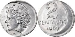World Coins - Coin, Brazil, 2 Centavos, 1969, error off center strike, , Stainless