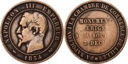 World Coins - France, Module de 10 Centimes, Ville de Lille, À Napoléon Ier, 1854, Copper