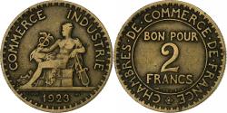 World Coins - France, 2 Francs, Chambre de commerce, 1923, Paris, Aluminum-Bronze,