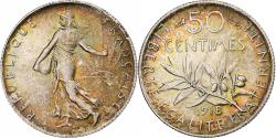 World Coins - France, Semeuse, 50 Centimes, 1918, Paris, , Silver, KM:854, Le