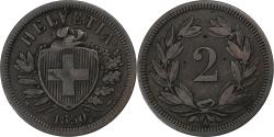 World Coins - Switzerland, 2 Rappen, 1850, Paris, Bronze, , KM:4