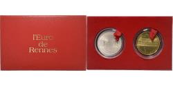 World Coins - France, Set 2 Euro + 1 Euro, L'Euro de Rennes, 1997,