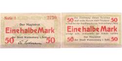 World Coins - Germany, Waldenburg, 50 Pfennig, AU(55-58)