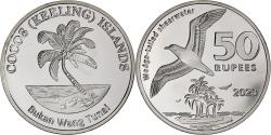 World Coins - COCOS (KEELING) ISLANDS, 50 Rupees, Shearwater bird, 2023, Copper-nickel,