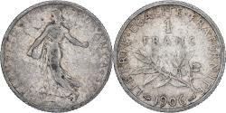 World Coins - France, Franc, Semeuse, 1906, Paris, Silver, , Gadoury:467, KM:844.1