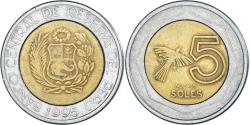 World Coins - Coin, Peru, 5 Nuevos Soles, 1995