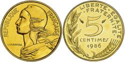 World Coins - Coin, France, Marianne, 5 Centimes, 1986, Paris, série FDC,