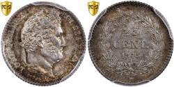 World Coins - France, Louis Philippe I, 25 Centimes, 1845, Rouen, Silver, PCGS,