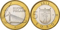 World Coins - Finland, 5 Euro, Lumberjack's Candle Bridge, 2012, Vantaa, Bi-Metallic,