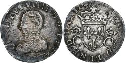 World Coins - France, Charles IX, Teston aux 2 C couronnés, 1563, Toulouse, Silver